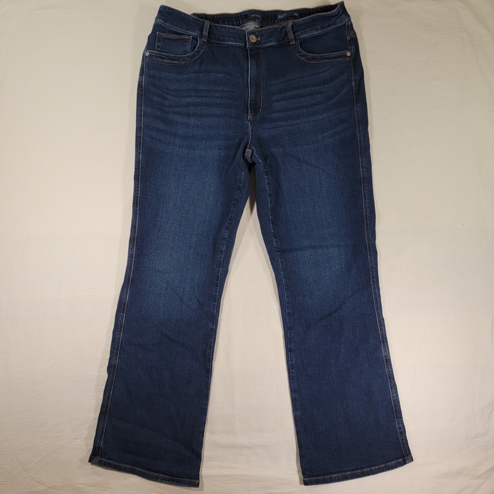 J. Jill Denim Womens High Rise Bootcut Jeans Dark Wash Blue Size 18 Regular